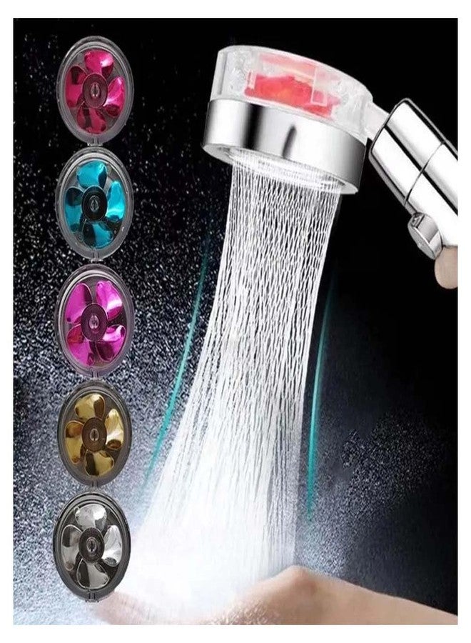 BATH GURU Premium Look ABS Handheld 360° Rotating Water Shower Head Turbo Fan High Pressure Hand Shower Sprey Nozzle with On/Off Switch for Bathroom Chrome Plated (With 1.5 Mtr Shower tube) - Image 5