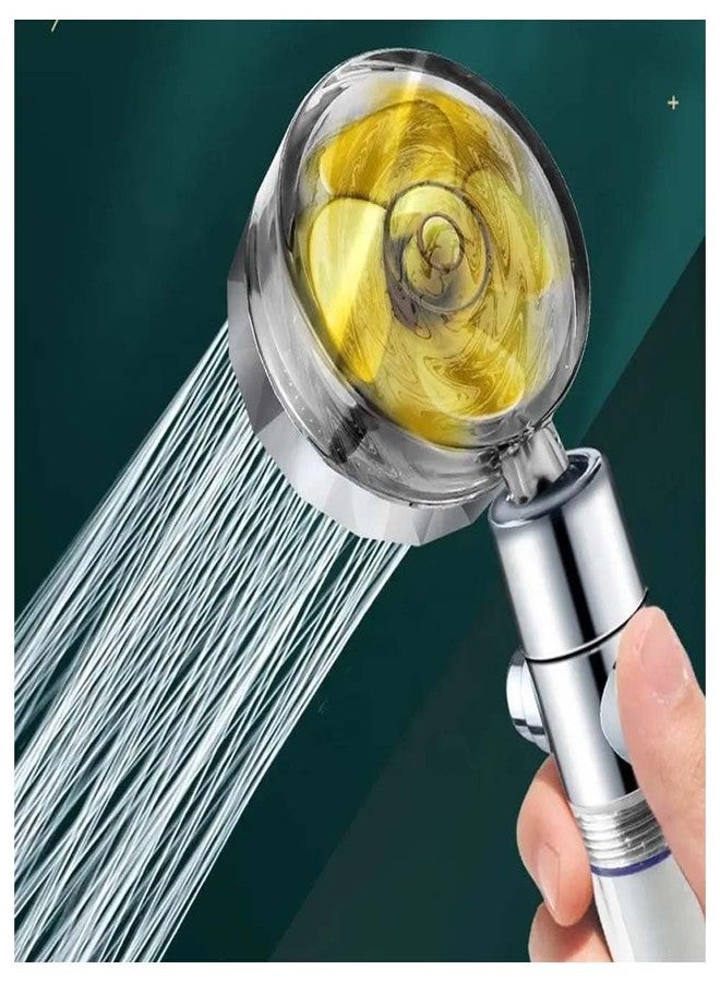 BATH GURU Premium Look ABS Handheld 360° Rotating Water Shower Head Turbo Fan High Pressure Hand Shower Sprey Nozzle with On/Off Switch for Bathroom Chrome Plated (With 1.5 Mtr Shower tube) - Image 4
