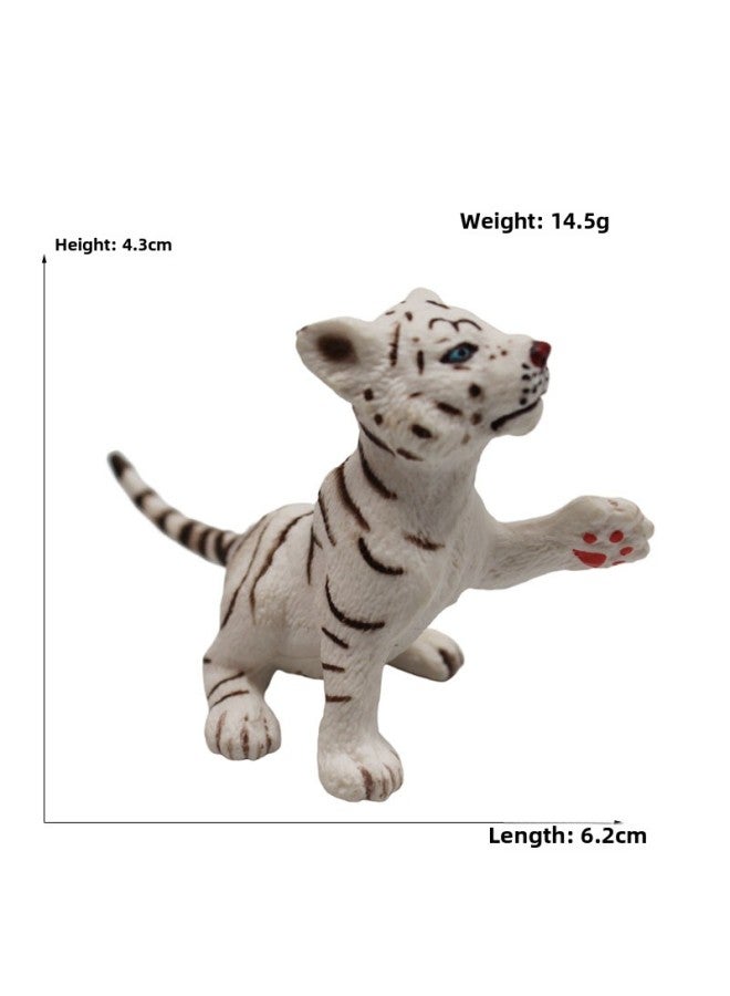 Animal Model Special For Teaching And Education Animal Model Kangaroo Elephant Lion Tiger Deer Ostrich Wolf-Color:4018 Play Little White Tiger (14g)  - Image 1