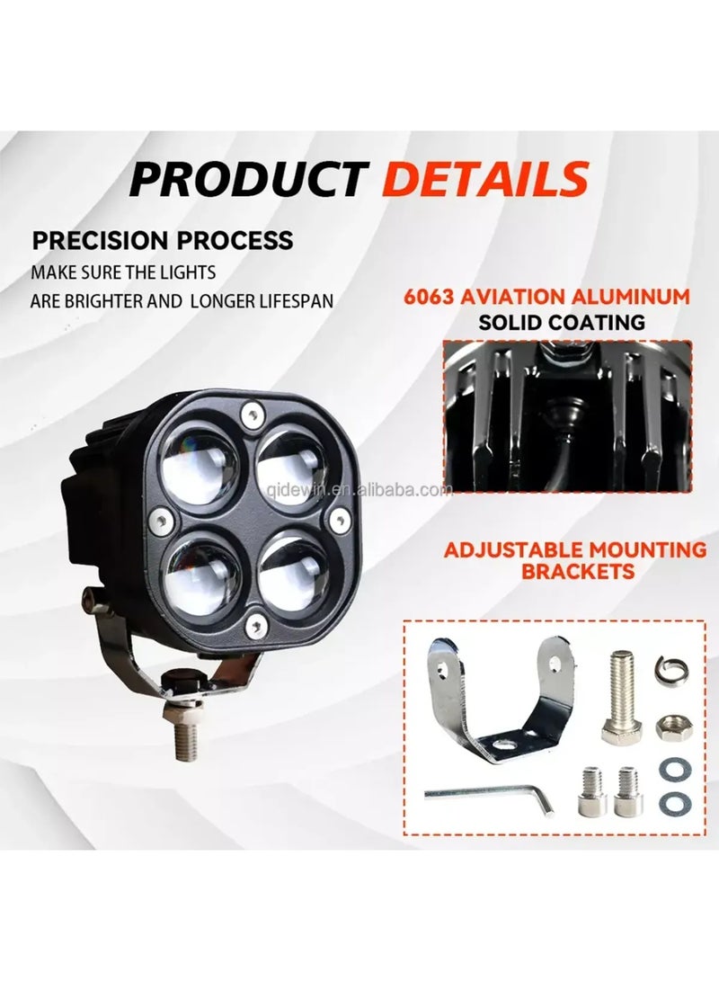 توبيز مصابيح عمل TBS S40W PRO مقاومة للماء للقيادة على الطرق الوعرة، مصابيح LED بيضاء وصفراء للقيادة، مصابيح ضباب، قطعتان من 3 بوصات 40 وات لسيارات جيب 4X4 على الطرق الوعرة - S40 (2 color) - Image 3