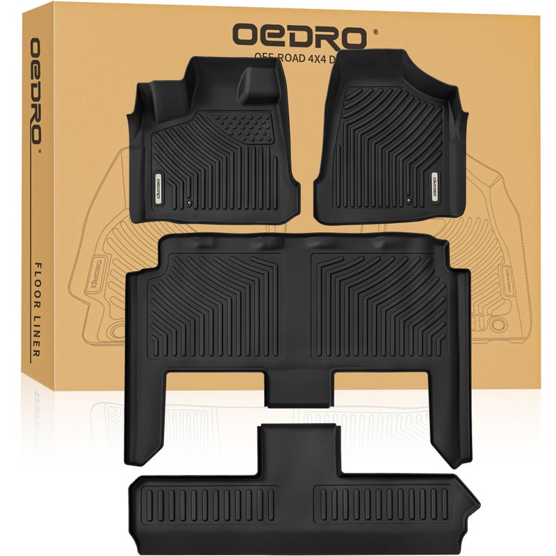 OEDRO Floor Mats Fit for 20082020 Dodge Grand Caravan20082016 Chrysler Town Country Stown Go Only TPE AllWeather Guard Includes 1st 2nd and 3nd Row Full Set Liners Black