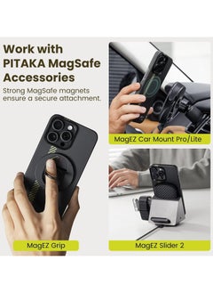PITAKA Pitaka Case for iPhone 15 Pro Max Compatible with MagSafe, Slim & Light iPhone 15 Pro Max Case 6.7-inch with a Case-Less Touch Feeling, 600D Aramid Fiber Made MagEZ Case 5 - Break The Line  - Image 2