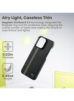 PITAKA Pitaka Case for iPhone 15 Pro Max Compatible with MagSafe, Slim & Light iPhone 15 Pro Max Case 6.7-inch with a Case-Less Touch Feeling, 600D Aramid Fiber Made MagEZ Case 5 - Break The Line  - Image 5