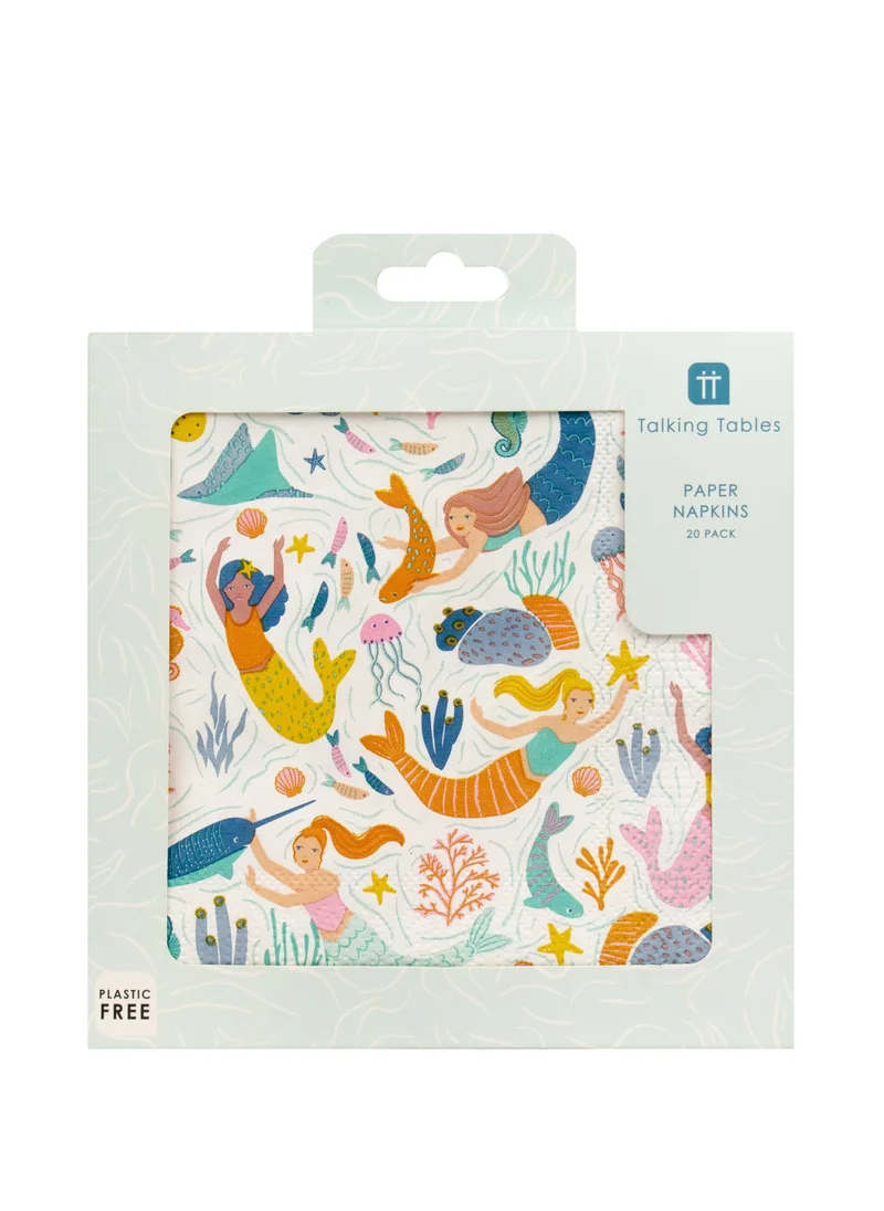 Talking Tables Mermaid & Sea Creatures Paper Napkins - 20 pack