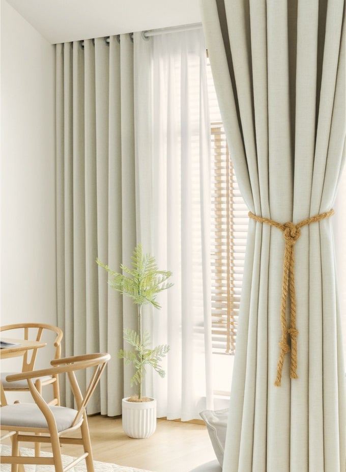 BLACKOUT CURTAIN  1 PIECE | NATURAL TEXTURE | GROMMET, HOOK & BACK TAB HANGING OPTIONS