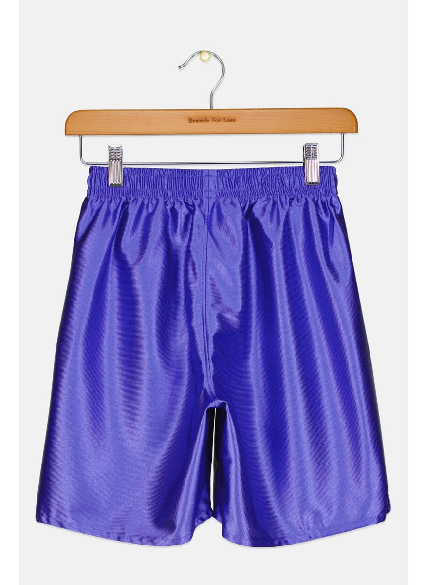 PUMA Kids Boy Brand Logo Shorts, Purple  - Image 2