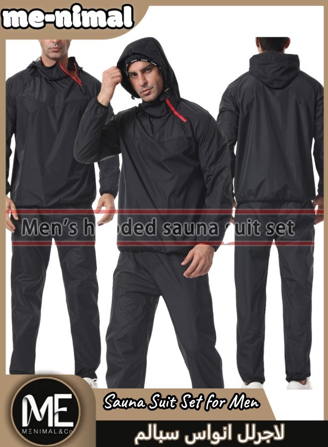 مينيمال بدلة ساونا رجالية  قطعة علوية وسراويل طويلة، بدلة تدريب معززة للتعرق لفقدان الوزن - Image 3