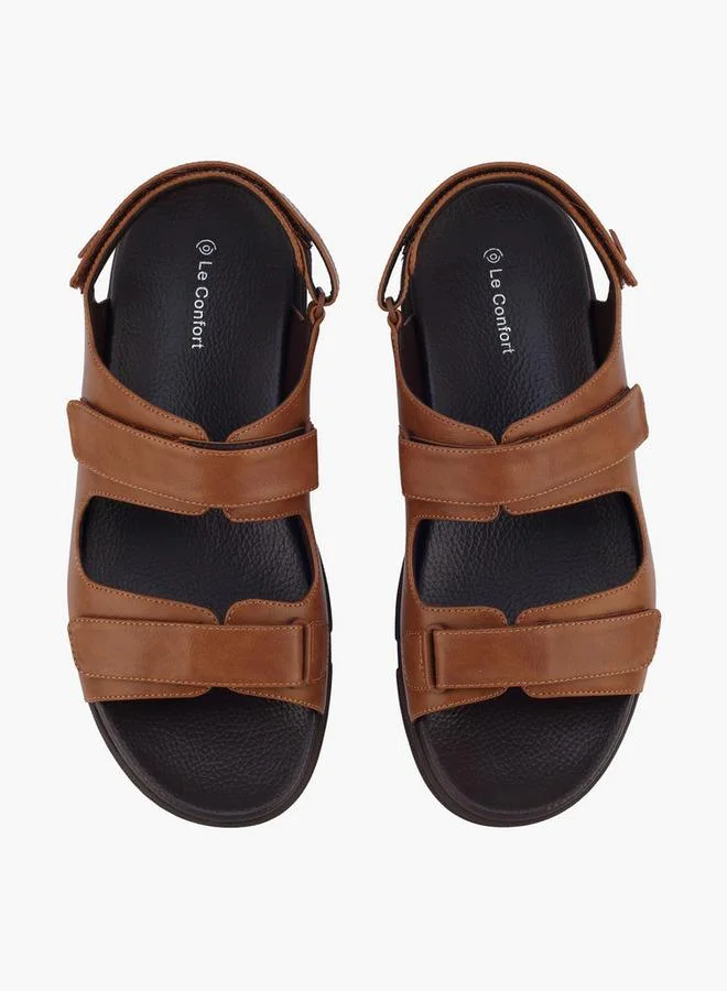 Le Confort Men Textured Hook & Loop Sandals