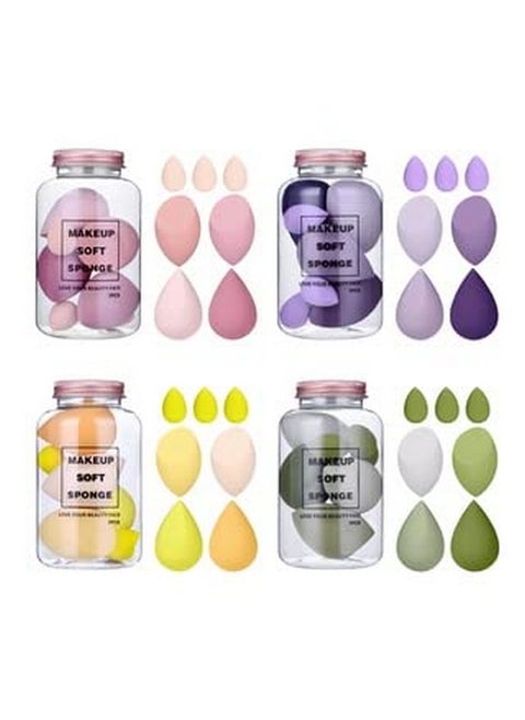 COSLUXE Makeup Sponge Set Beauty Blender with Egg Case, Soft Sponge For Liquid Foundation, Creams, and Powders，Latex Free Wet and Dry Makeup (Multi colors, 4 Big + 3 Mini -7 Pcs set)