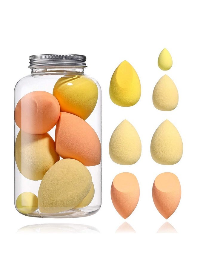 COSLUXE Makeup Sponge Set Beauty Blender with Egg Case, Soft Sponge For Liquid Foundation, Creams, and Powders，Latex Free Wet and Dry Makeup (Multi colors, 4 Big + 3 Mini -7 Pcs set)