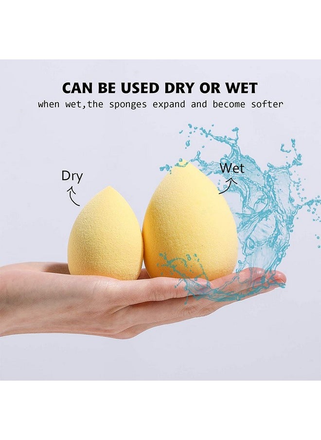 COSLUXE Makeup Sponge Set Beauty Blender with Egg Case, Soft Sponge For Liquid Foundation, Creams, and Powders，Latex Free Wet and Dry Makeup (Multi colors, 4 Big + 3 Mini -7 Pcs set)