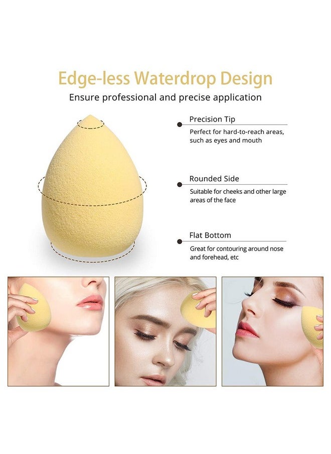 COSLUXE Makeup Sponge Set Beauty Blender with Egg Case, Soft Sponge For Liquid Foundation, Creams, and Powders，Latex Free Wet and Dry Makeup (Multi colors, 4 Big + 3 Mini -7 Pcs set)