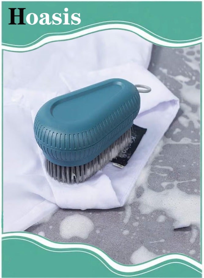 Hoasis Cleaning Brush Soft Bristle Brush Laundry Scrub Brush Clothes Underwear Shoes Scrubbing Brush, Easy to Grip Household Cleaning Brushes Tool for Countertops Bathtubs (Blue) - Image 1