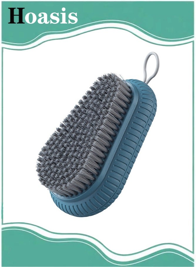 Hoasis Cleaning Brush Soft Bristle Brush Laundry Scrub Brush Clothes Underwear Shoes Scrubbing Brush, Easy to Grip Household Cleaning Brushes Tool for Countertops Bathtubs (Blue) - Image 4