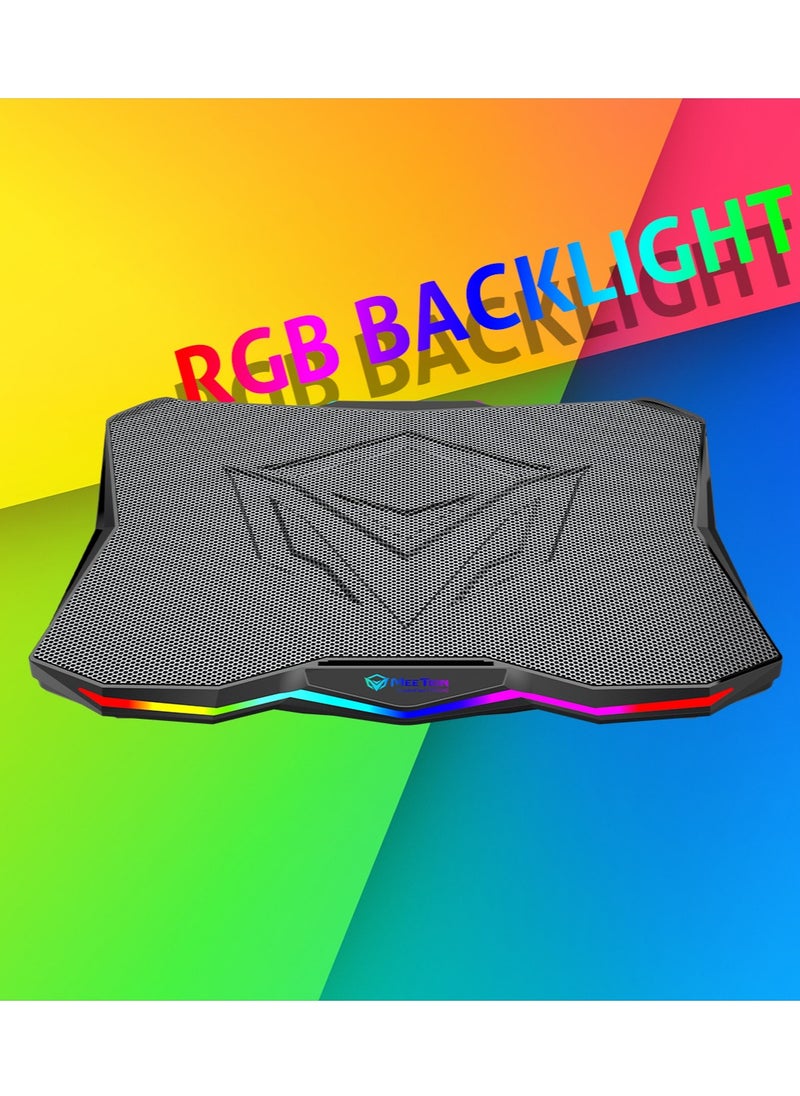 Meetion CP4040 Laptop Gaming Cooling Pad 9-17.3-Inch XXXL With Fans 2-USB LED Illuminated Lightweight Quick Cooling Aluminum Alloy Grid with 45° Adjustable Stand  - Image 3