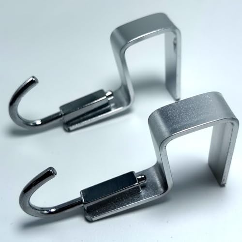Hdtyyln 2 Pcs Desk Hook, Student Desktop Nail-Free Hook, Table Hook for Schoolbag, Space Aluminium Alloy, Hanger Hooks for Bag Purse Clothes Backpack Holder, Suitable for 2 cm/0.78" Thick Plate - Image 3