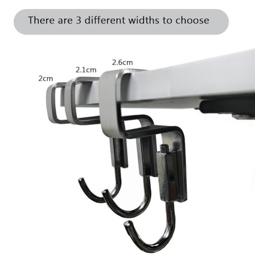 Hdtyyln 2 Pcs Desk Hook, Student Desktop Nail-Free Hook, Table Hook for Schoolbag, Space Aluminium Alloy, Hanger Hooks for Bag Purse Clothes Backpack Holder, Suitable for 2 cm/0.78" Thick Plate - Image 5