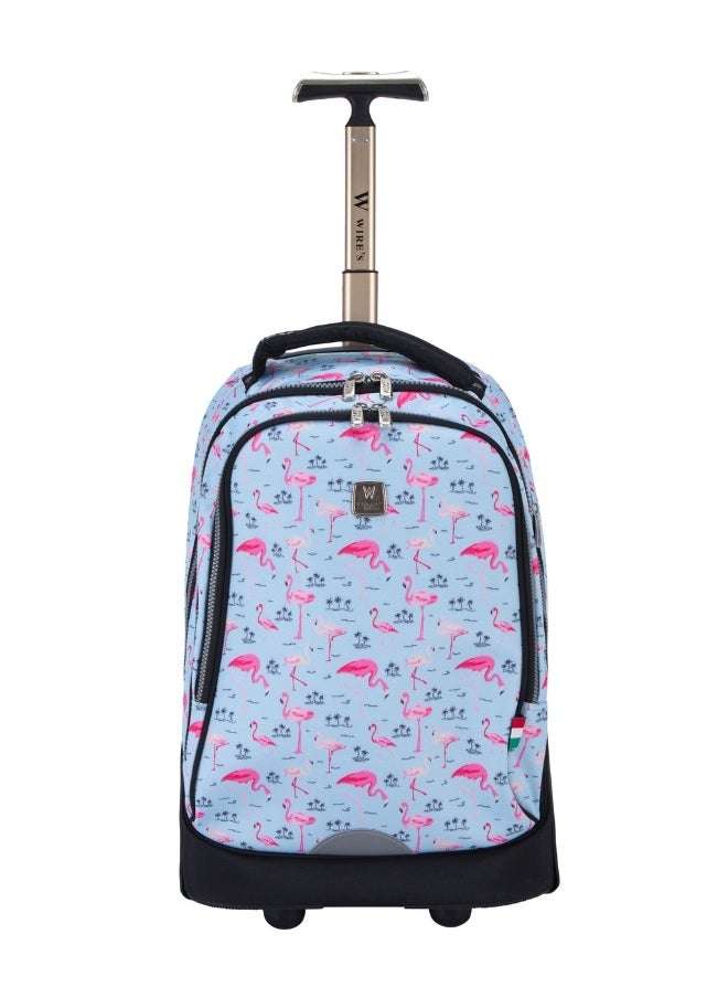 Wires 3 Piece Kids School Trolley Bag laptop compartment Big Wheels With Lunch bag & Pencil Case  - Image 2