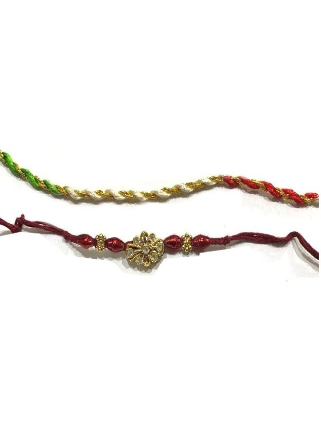 RATEHALF American Diamond Rakhi Raksha Bandhan Rakhi & Silk Thread - Beautiful Rakhi - Image 2