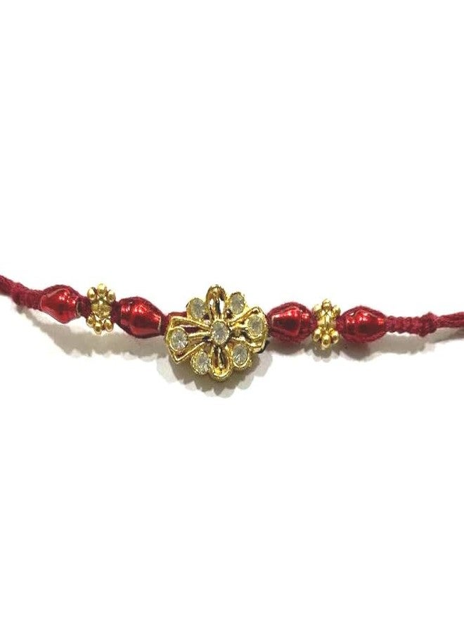 RATEHALF American Diamond Rakhi Raksha Bandhan Rakhi & Silk Thread - Beautiful Rakhi - Image 1