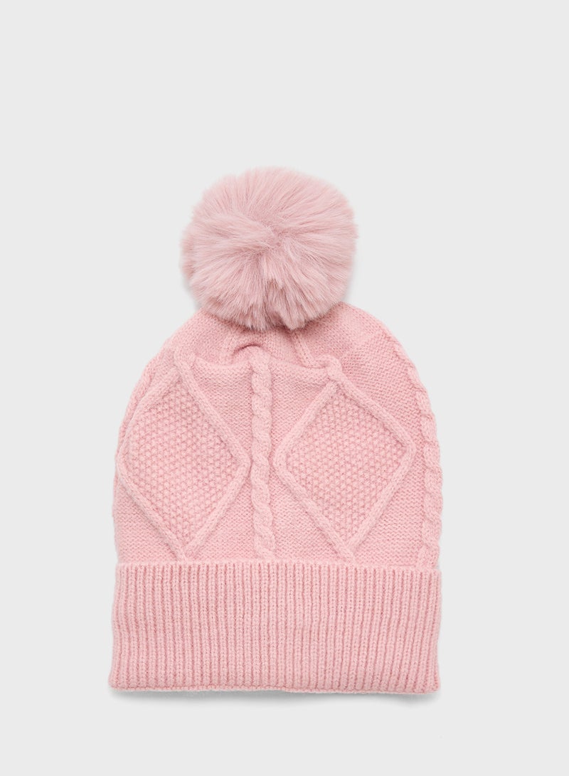 ELLA 3 Pack Set With Winter Pompom Beanie ,Scarve & Glove Set - Image 3