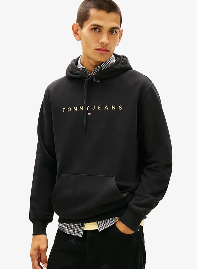 Linear Logo Embroidery Fleece Hoody