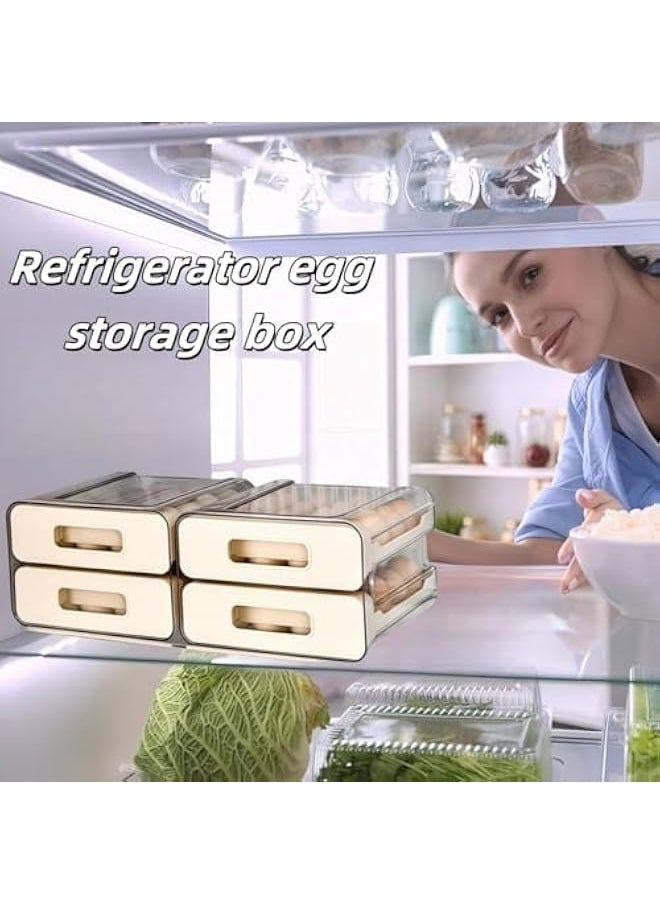 Generic Clear 32 Egg Holder for Fridge, Egg Container for Refrigerator, Egg organizer for refrigerator, Egg storage Egg dispenser for Refrigerator with Drawers, Stackable Egg Tray(2 Layer)  - Image 3