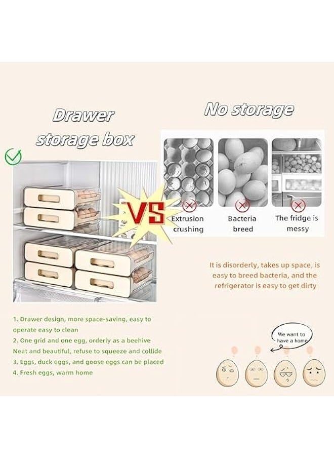 Generic Clear 32 Egg Holder for Fridge, Egg Container for Refrigerator, Egg organizer for refrigerator, Egg storage Egg dispenser for Refrigerator with Drawers, Stackable Egg Tray(2 Layer)  - Image 5