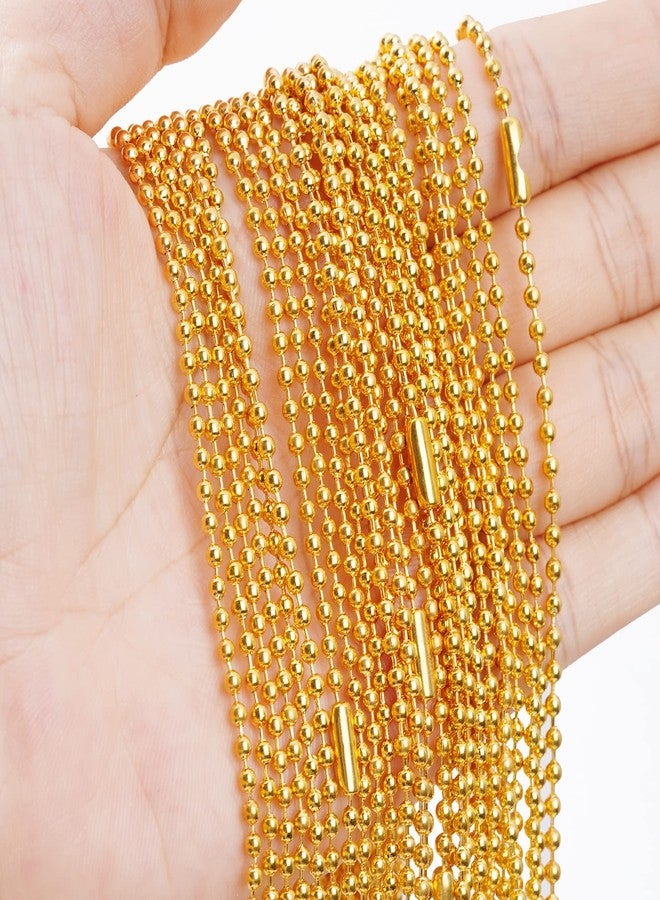 SUMERSHA 30pcs Ball Bead Chain, 24 inches Gold Plated Metal Ball Necklace 2.4mm Bead Adjustable Pull Chain Extension with Matching Connector Jewelry Findings - Image 3