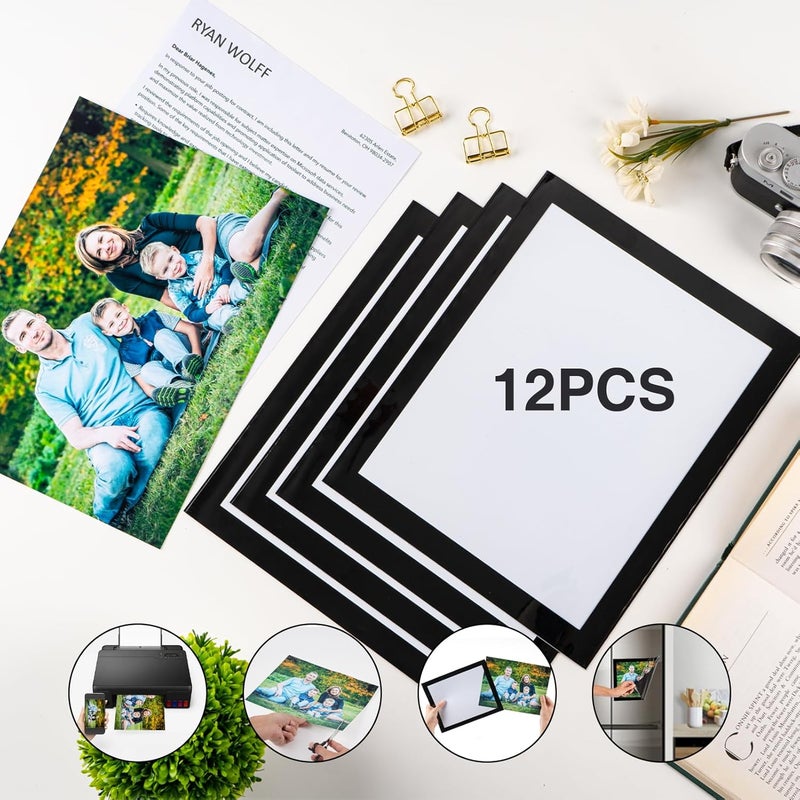 STTMGN Magnetic Picture Frames with Black Border(Suitable for Letter Size 8.5"X11" or 8"X10" Photos,12 Pack),Magnet Frame Pockets/Holder,Decorations for Home/Office/School/Classroom/Party - Image 3