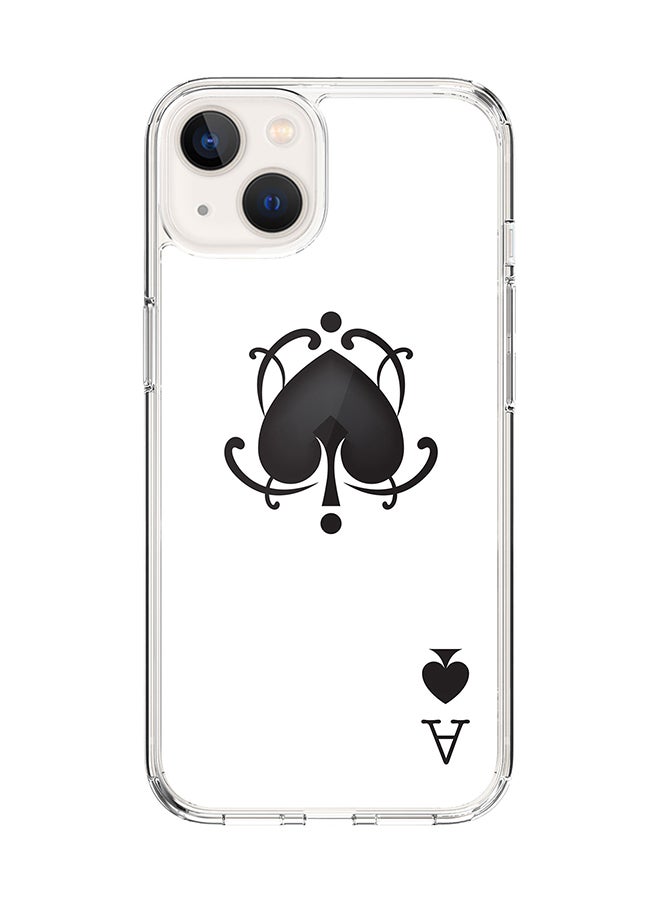 Stylizedd Classic Clear Case for Apple iPhone 15 Hybrid Soft Case Flexible Edges Anti Drop TPU PC Gel Thin Transparent Cover [ Designed for Apple iPhone 15 ] - Ace Of Spades Full Print  - Image 1