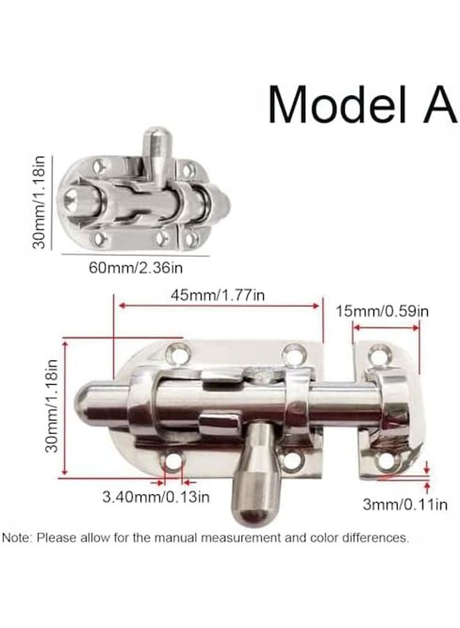 Model A 316 Stainless Steel Barrel Bolt Slide Latch Rattle Free for Boat Door Cabinet Toolbox Gate - Image 3
