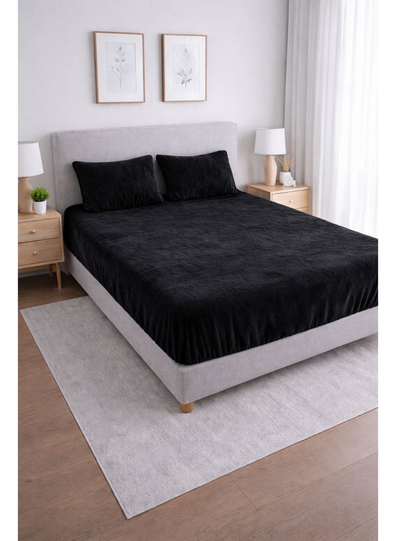 Yarlin - Fitted Fleece 200*200*30 - With 2 Pillowcases 50*70-Black