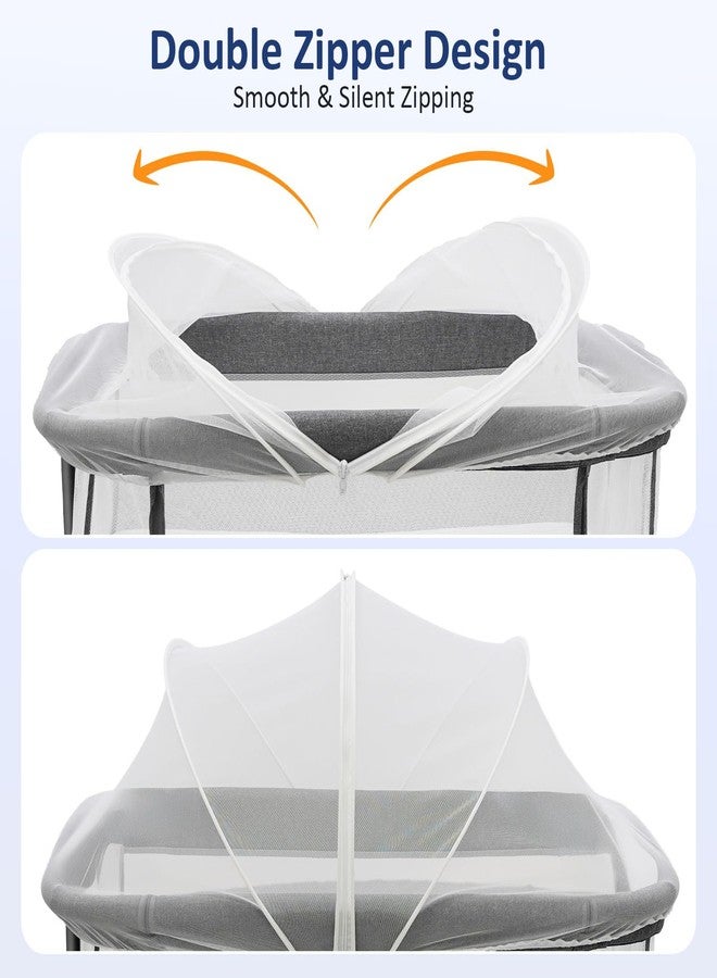 Cheermomo Bassinet Cover for Cats, Mosquito Net Cover, Two-Way Zipper, Keep Pets Out for Baby, Breathable Baby Mosquito Net for Crib White - Image 3