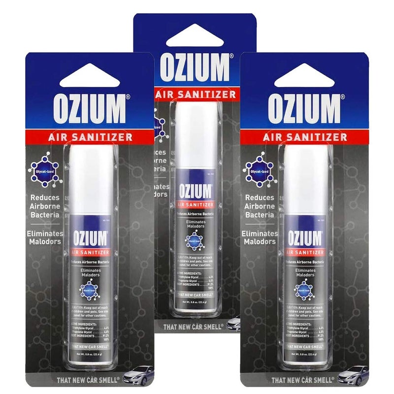 Ozium Air Sanitizer 0.8 oz Spray, That New Car Smell (3)