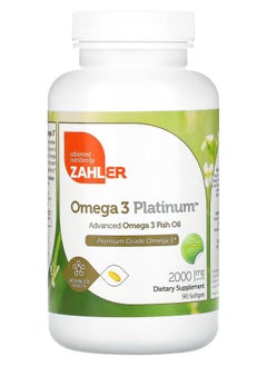 Omega 3 Platinum Advanced Omega 3 Fish Oil 2000 mg 90 Softgels (1000 mg per Softgel)