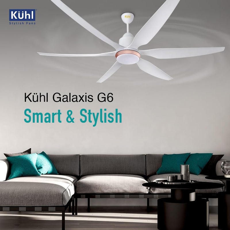 KUHL KUHL Galaxis G6 1670 mm 65 Power Saving BLDC Ceiling Fan BEE 5 Star Rated High Air Flow 5 Year Warranty on Motor Free Installation IoT Operate via Mobile Alexa White  - Image 2