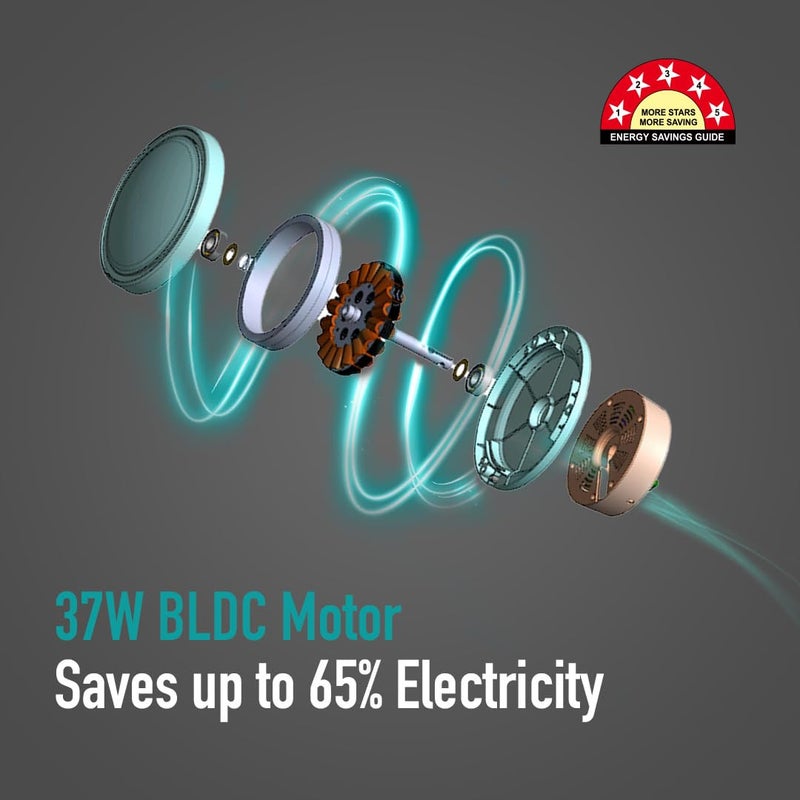 KUHL KUHL Galaxis G6 1670 mm 65 Power Saving BLDC Ceiling Fan BEE 5 Star Rated High Air Flow 5 Year Warranty on Motor Free Installation IoT Operate via Mobile Alexa White  - Image 3