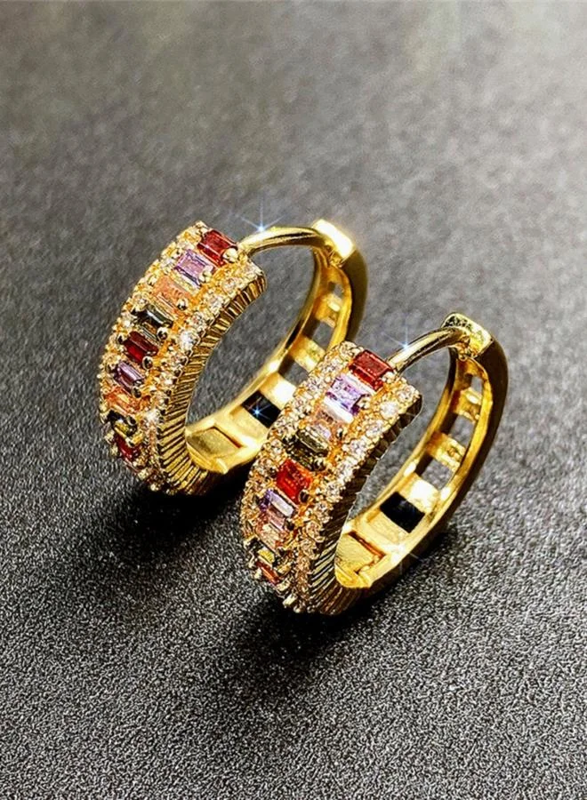 Take Two Embellished Gemstone Hoop Earrings