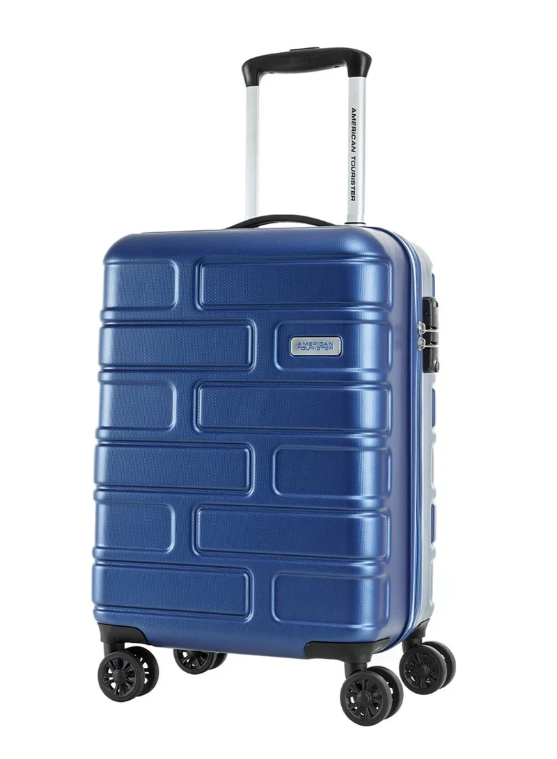 AMERICAN TOURISTER Bricklane Suitcase, Cabin Size 55 cm / 20 inch, 4 Spinner Wheels, Hard Top, Polycarbonate, Oxford Blue|Lightweight|Scratch & Impact Resistance|TSA Lock|Inner Mesh Zippered Pocket - 3 Years International Warranty