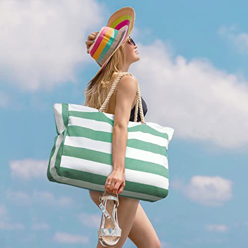 Becokan Beach Bags for Women Large Waterproof Beach Tote Bag Zipper Beach Bags Waterproof Sandproof Swim Pool Bag Large Tote - Image 5