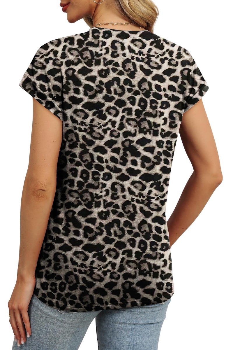 Alaroo Womens Spring Tops Print Shirts Short Sleeve Cute Trendy Tunic Blouses Print 12 XXL - Image 4