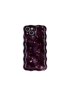 Solid Color Electroplated Water Corrugated IPhone16promax Phone Case Apple 15/14 16e Advanced Sense-Color:xym Wave Meteorite Plating Purple-Applicable Model:12 (without Packaging)