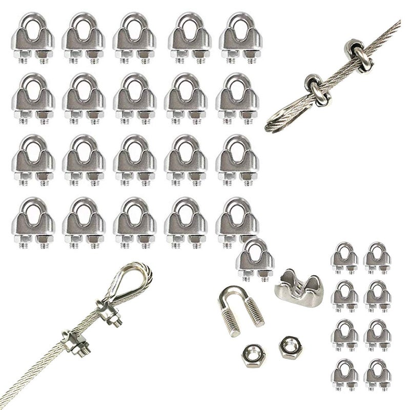 DIY Crafts Pack Of 20 Pcs Design No 2 Wire Rope Cable Clip Clamp 1050 As Choice Heavy Pack Of 20 Pcs Design No 2 - Image 1