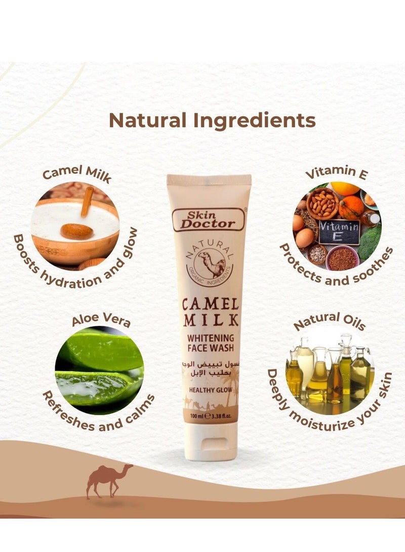 Skin Doctor Camel Milk Whitening Face Wash 100ml - Deep Cleansing, Brightening, and Hydrating Exfoliator - Image 2
