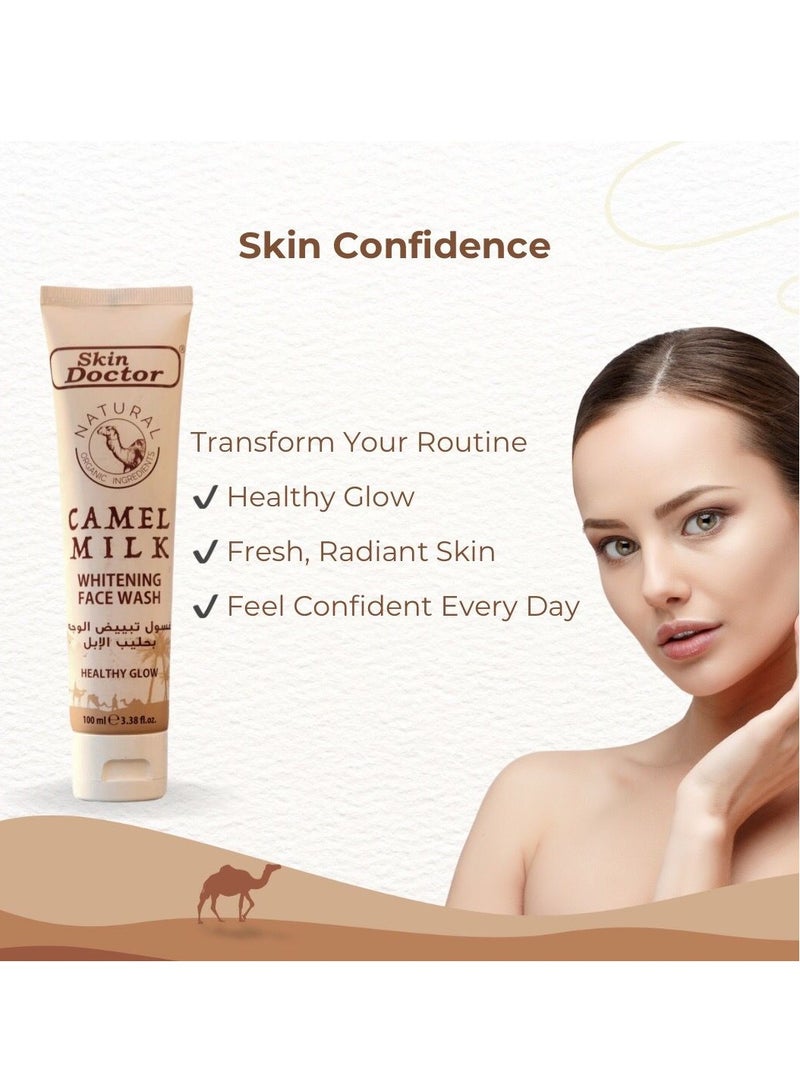 Skin Doctor Camel Milk Whitening Face Wash 100ml - Deep Cleansing, Brightening, and Hydrating Exfoliator - Image 5