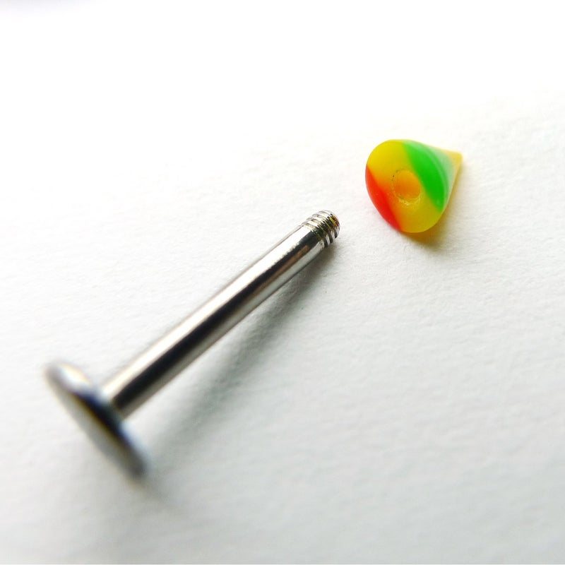 Groupcow 100pcs Stainless Steel Labret Lip Bar Ring Body Piercing Barbell Jewelry Ball - Image 3