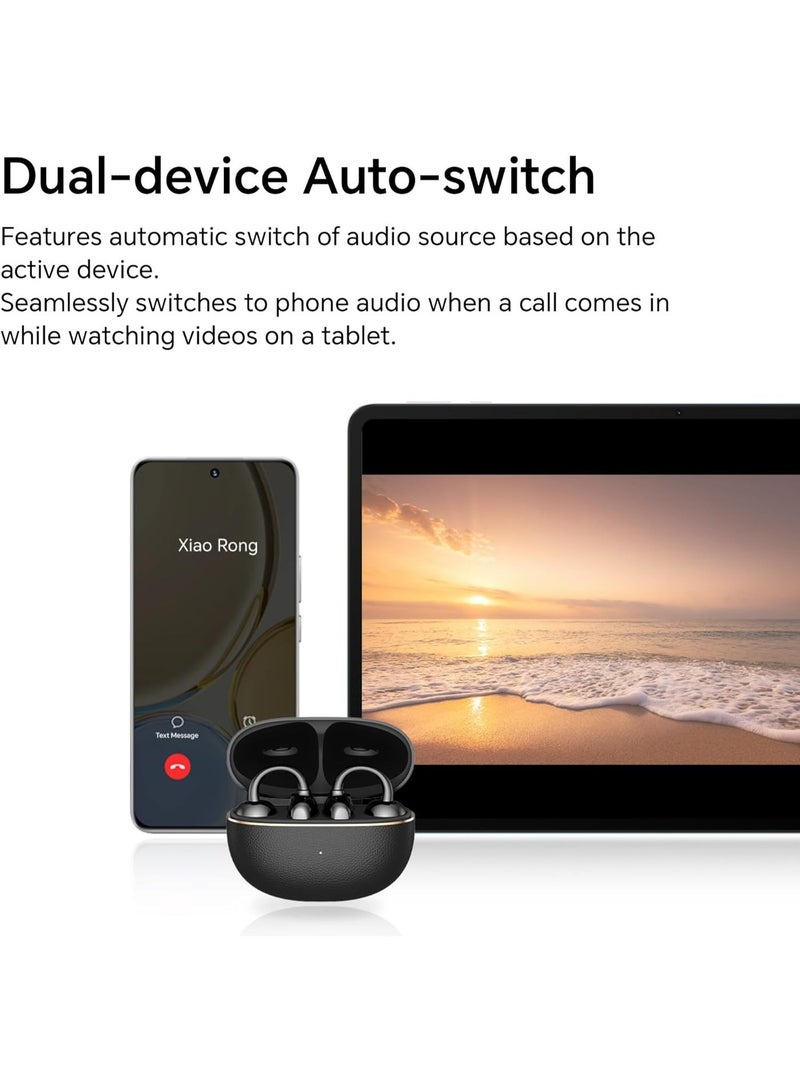 أونور تشويس سماعات Choice Earbuds Clip 2 Pro، سماعات لاسلكية مفتوحة الأذن مزودة بتقنية Titanium Arch Bridge 2.0، توفر عمر بطارية يصل إلى 44 ساعة، وتحتوي على مشغلات مزدوجة مغناطيسية مقاس 12 مم لصوت قوي وواضح، مع دعم الشحن اللاسلكي، ومقاومة للماء والغبار بمعيار IP54، باللون الأزرق السماوي (Sky Cyan). - Image 3