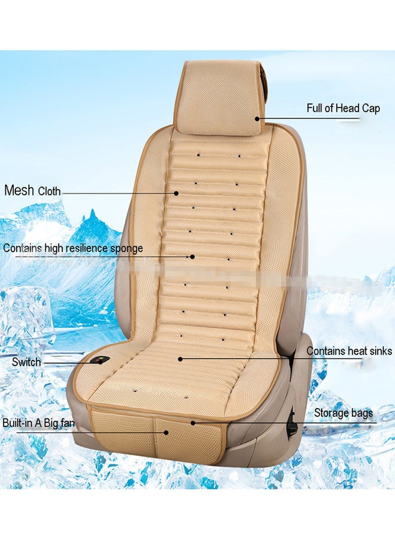 Loquat 1 Pack 12V Cooling Car Seat Cushion Cover Air Ventilator Fan Conditioned Cooler Pad Kit - Image 5