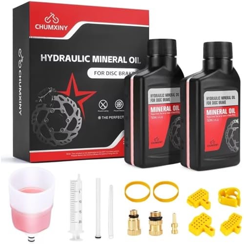 CHUMXINY Brake Bleed Kit for Shimano Hydraulic Brakes Mountain Bike Brake Bleeder kit Including 300ML Mineral Brake Fluid Clear Funnel and Instruction Manual